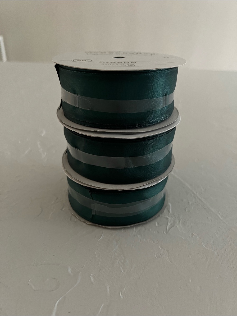 Wondershop green satin White Ribbon 3 rolls